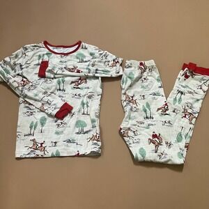 BedHead Pajamas‎ Size 12 Kids Horse Riding Print Long Sleeve Set Equestrian Hunt